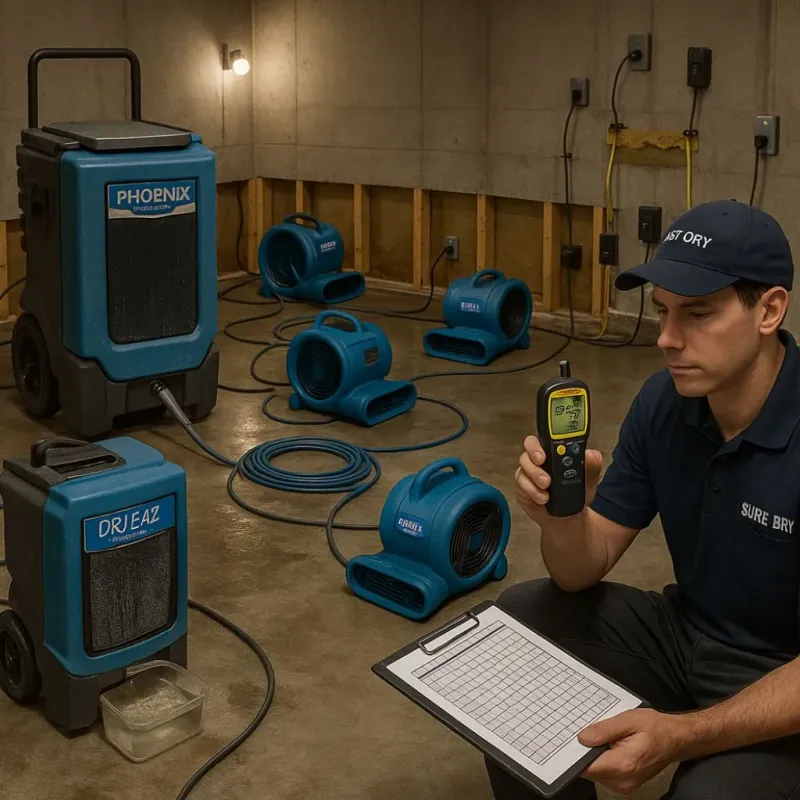 Structural Drying and Dehumidification process in Mayer, MN
